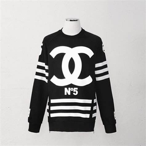 mens chanel hoodie|chanel sweater black and white.